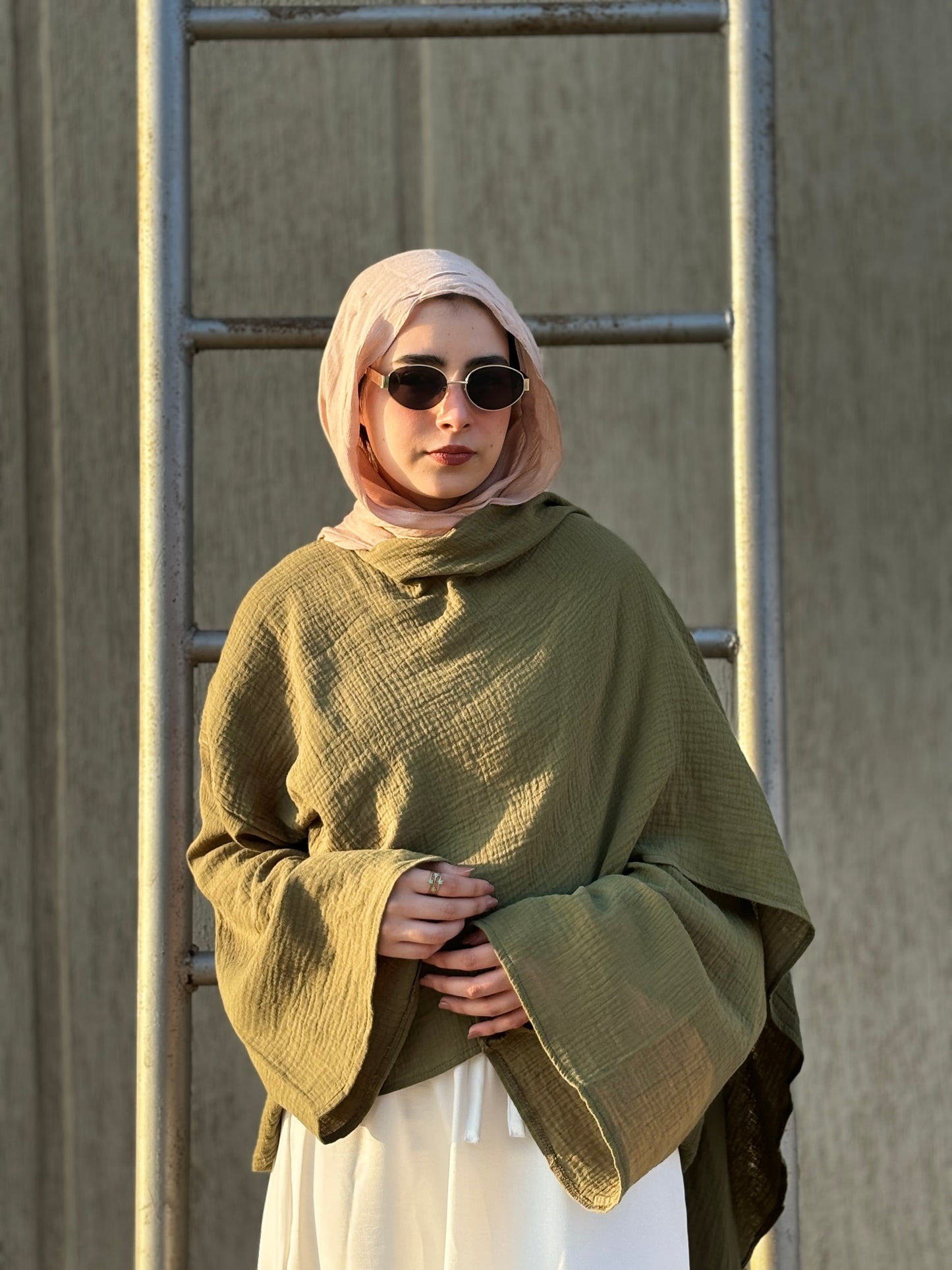 Roya capped blouse - Olive