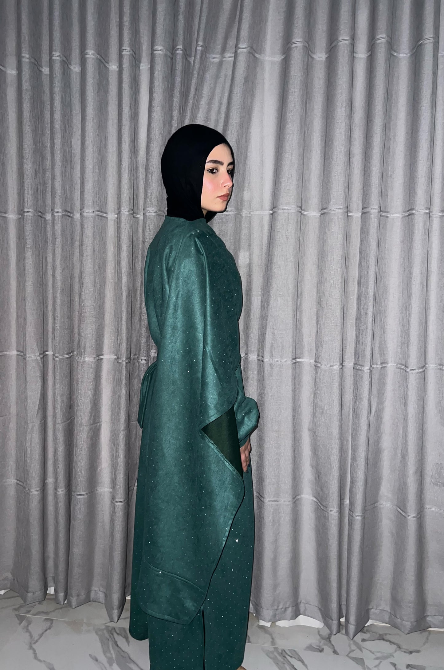 Shimmer Veil Cardigan - Green