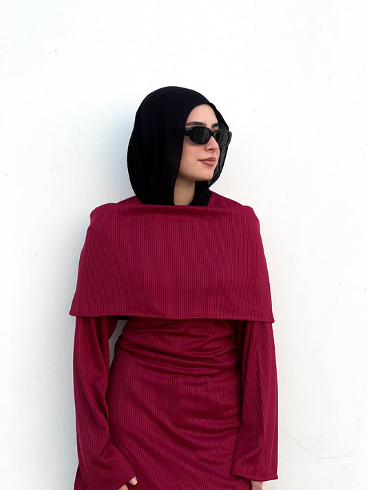 Naya Winter Edition Dress - Burgundy