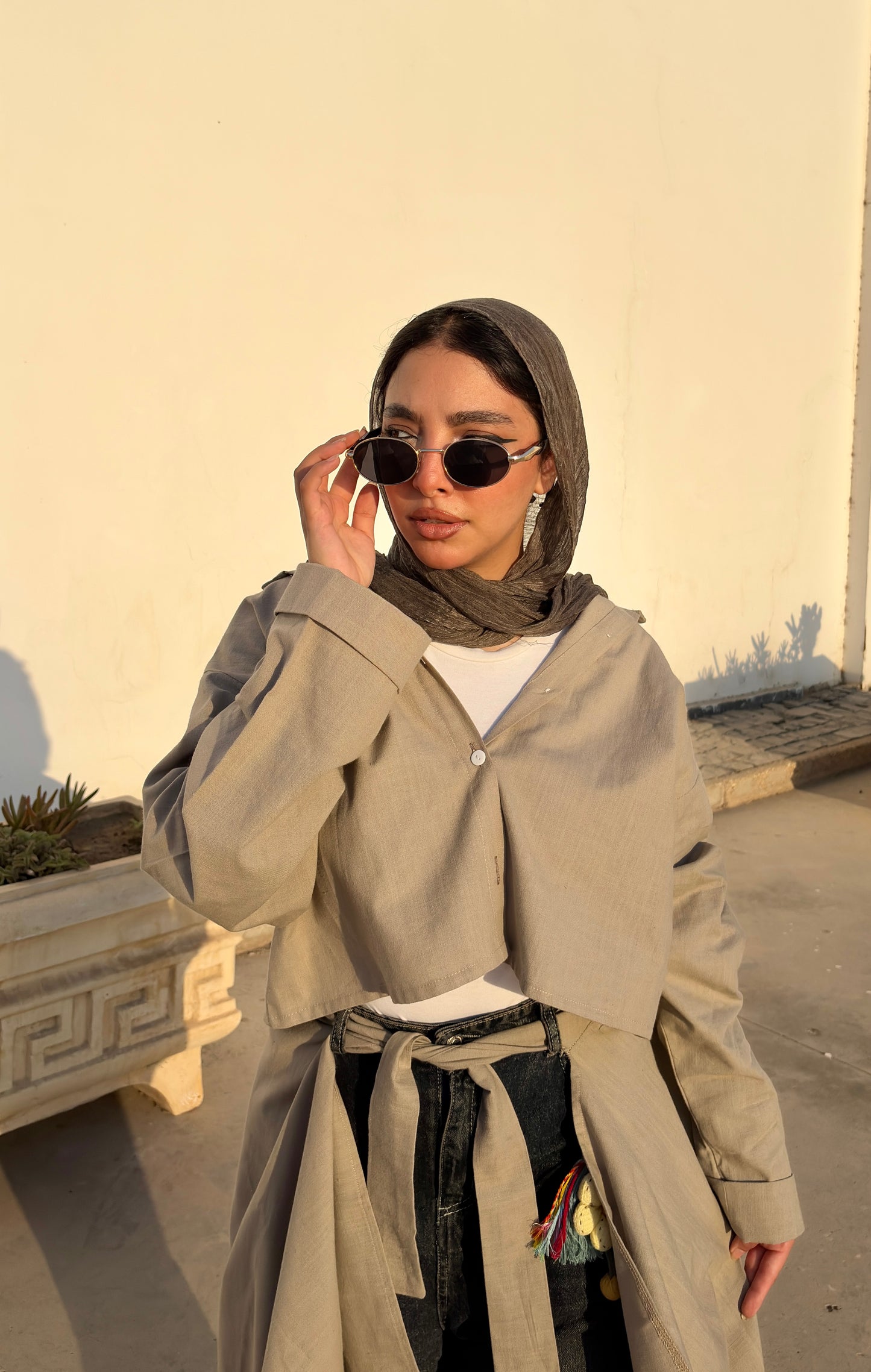 Chill wrap shirt in beige
