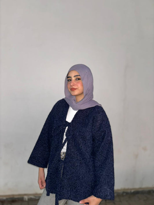 Bella Bow Cardigan - Navy blue