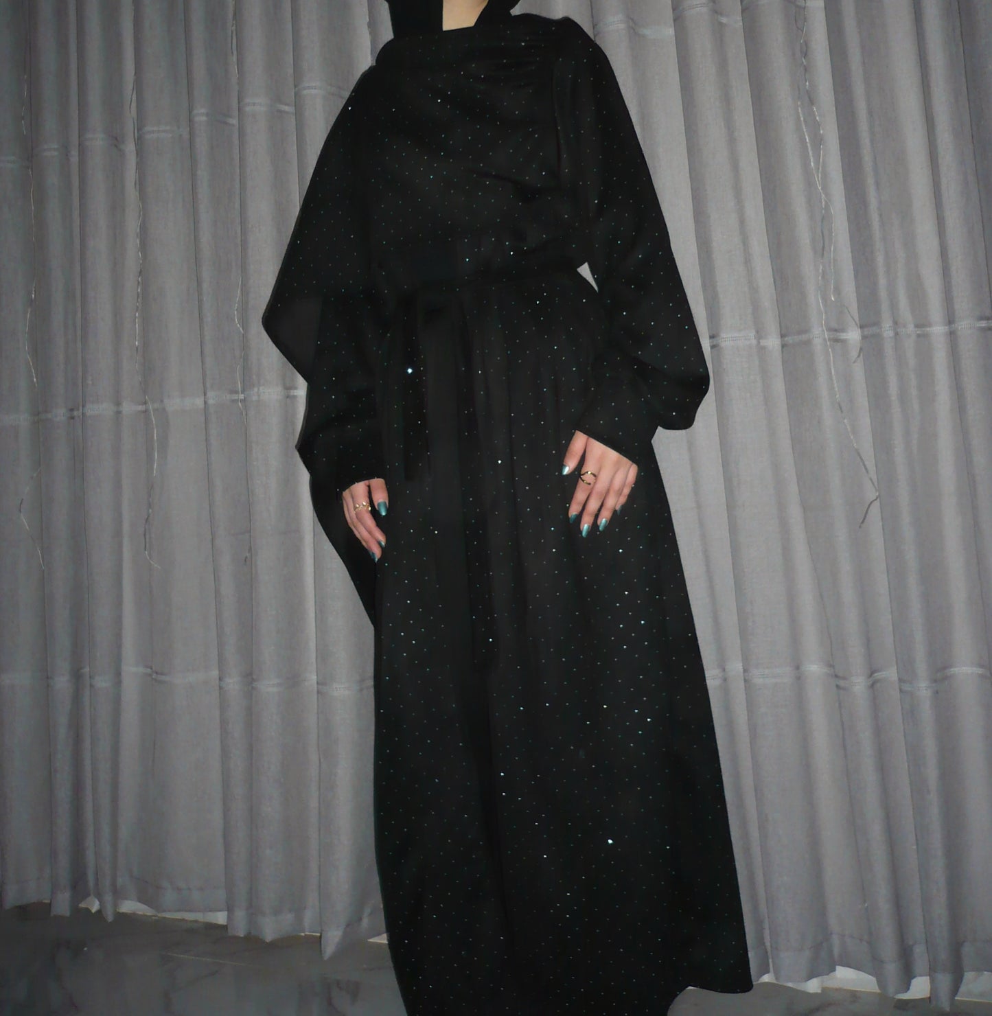 Shimmer Veil Cardigan - Black