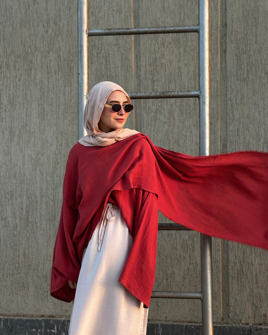 Royal Capped Blouse - Orange