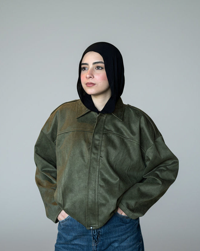 Lil Suede Jacket - Olive