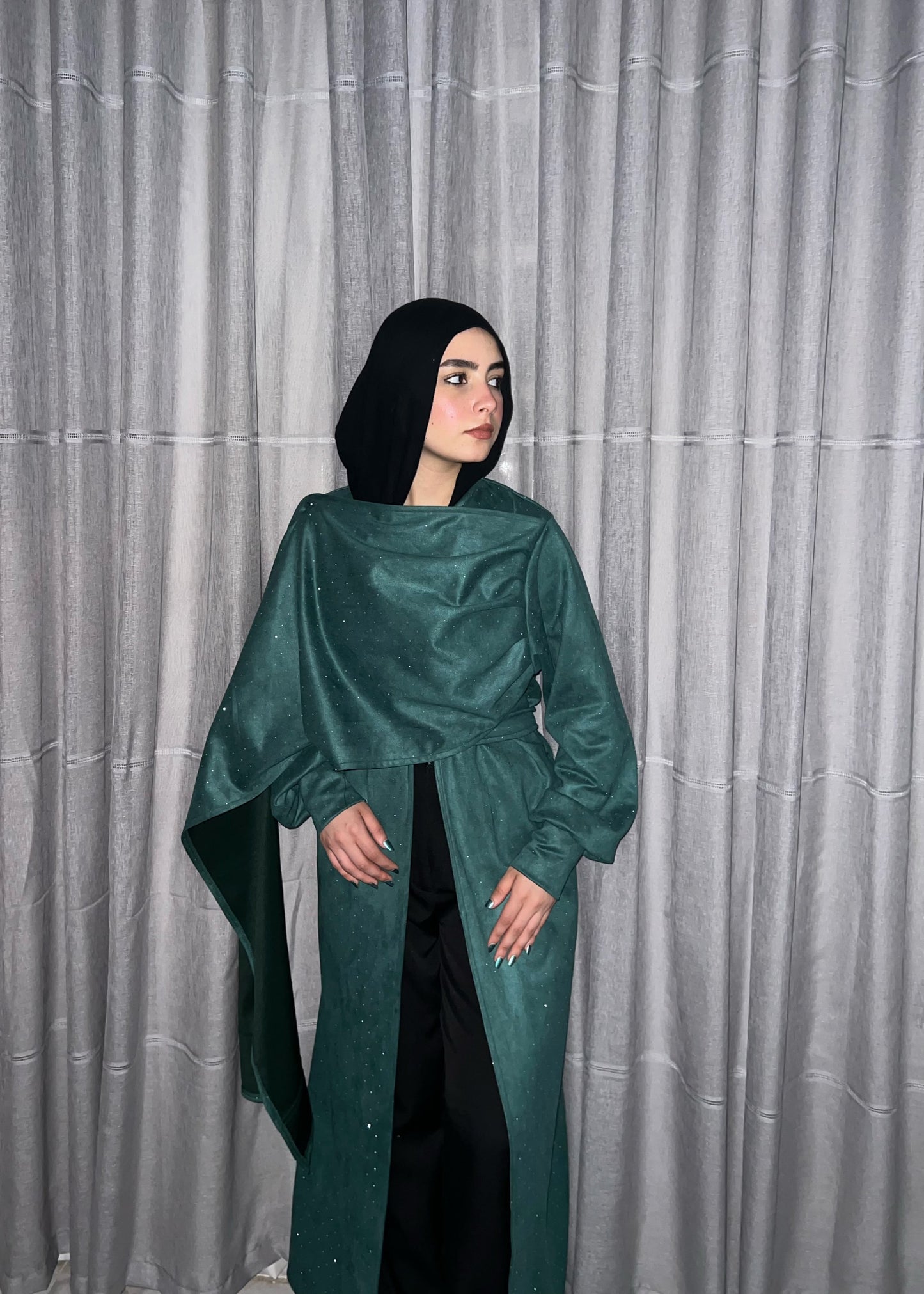 Shimmer Veil Cardigan - Green