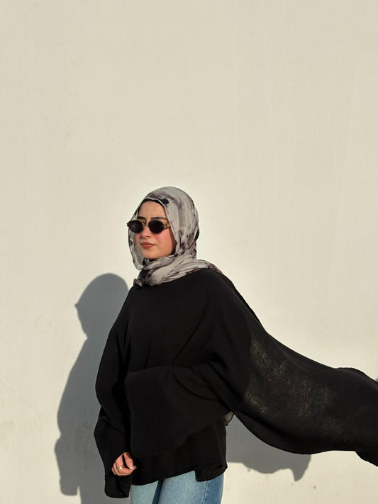 Royal capped blouse - Black