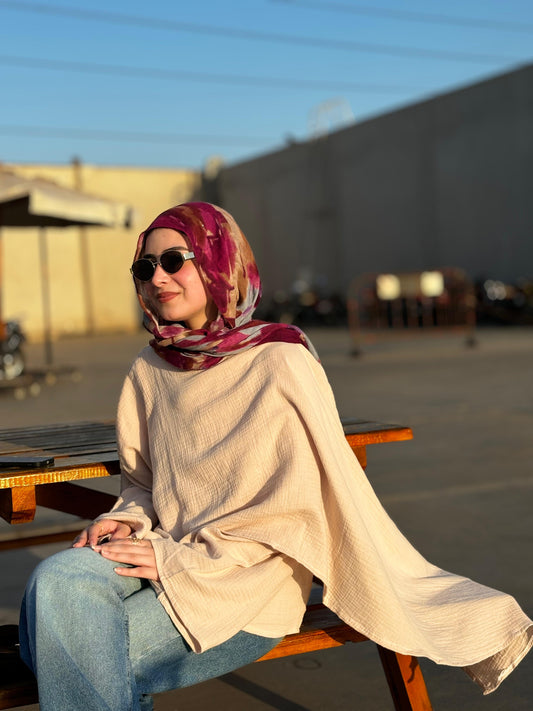 Royal capped blouse - Beige