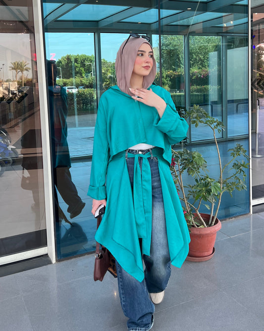 Chill wrap shirt in turquoise