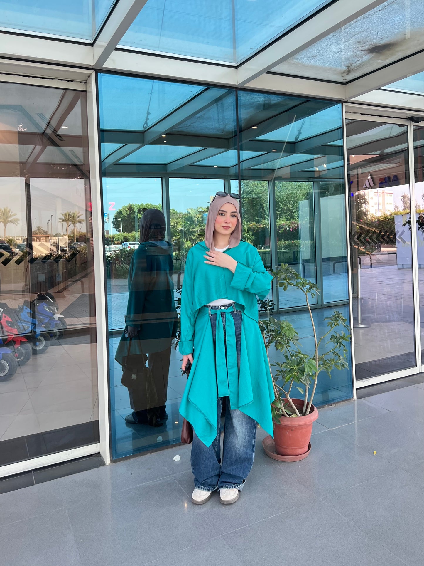 Chill wrap shirt in turquoise