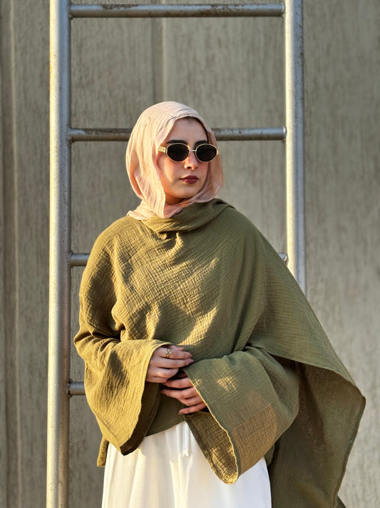 Roya capped blouse - Olive