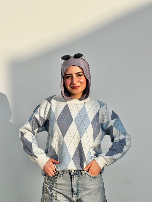 College Girl Sweater - baby blue