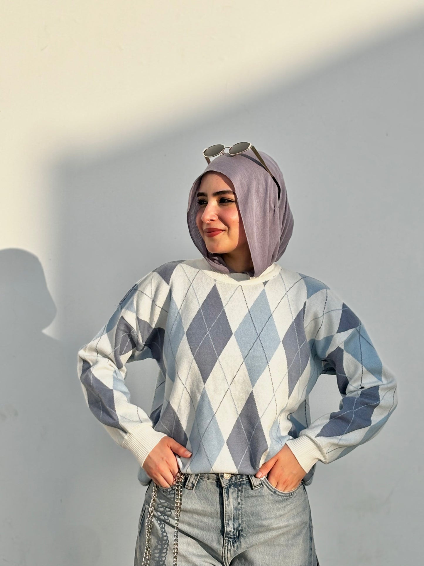 College Girl Sweater - baby blue