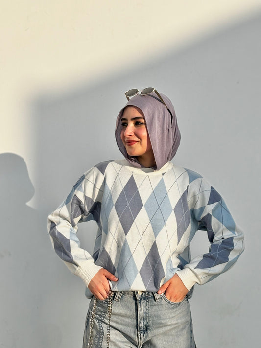 College Girl Sweater - baby blue