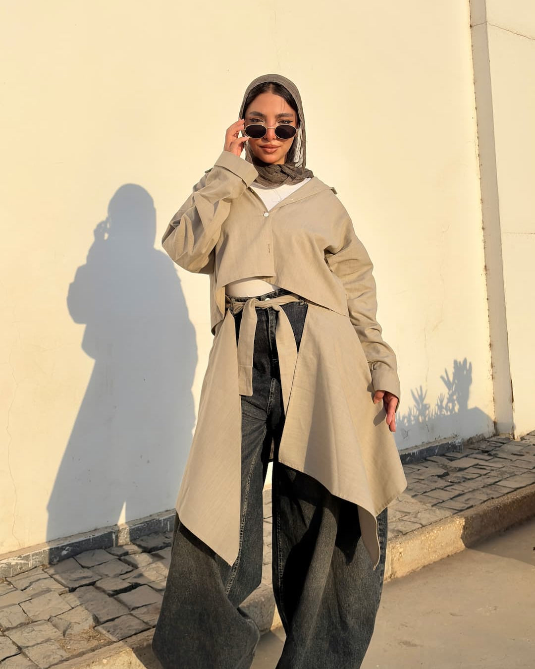 Chill wrap shirt in beige
