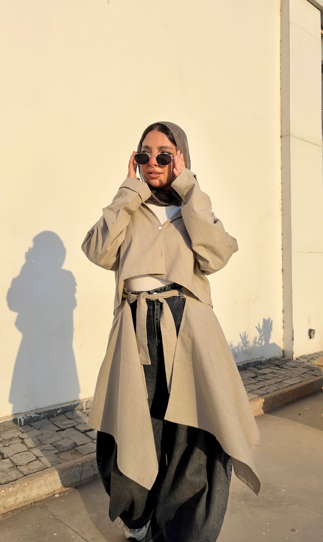 Chill wrap shirt in beige