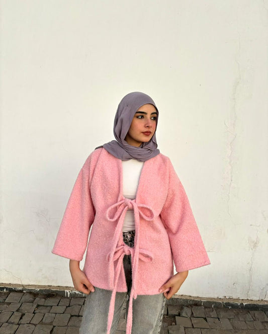 Bella Bow Cardigan - Pink