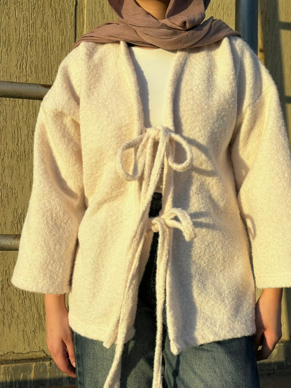 Bella Bow Cardigan - Off White