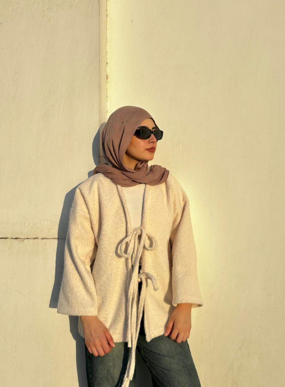 Bella Bow Cardigan - Off White