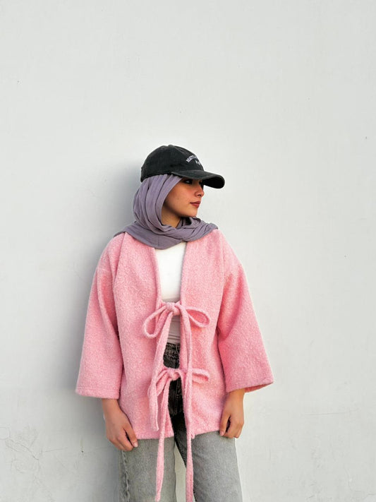 Bella Bow Cardigan - Pink