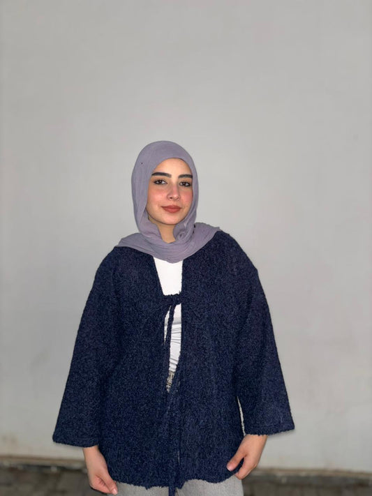 Bella Bow Cardigan - Navy blue