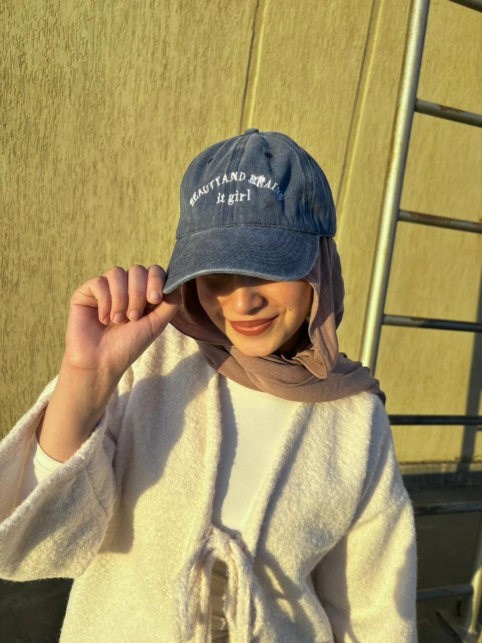 Beauty and brains Cap - Navy Blue